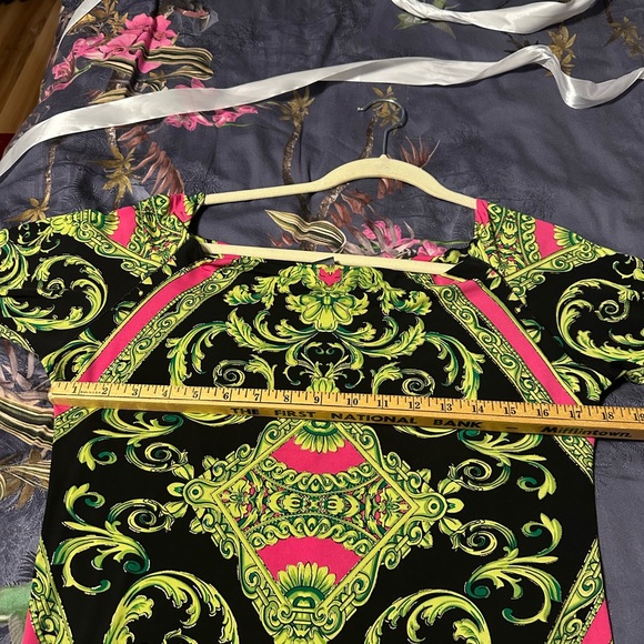 Eva Varro Black Green Cowl Neck Sheath Tunic - Picture 6 of 8